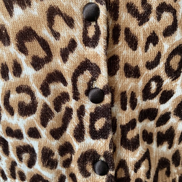 INC Animal Print Fitted Short Sleeve Sweater - Picture 5 of 8